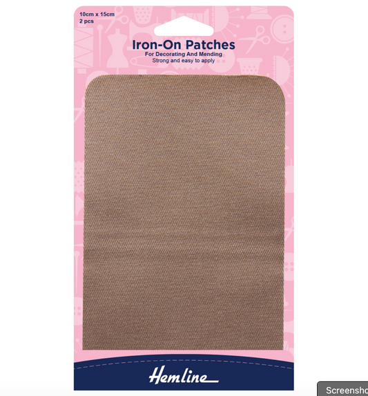 Hemline Cotton Twill Patches - Fawn
