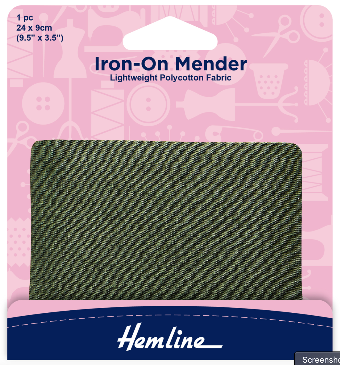 Hemline Polycotton Patch - Khaki