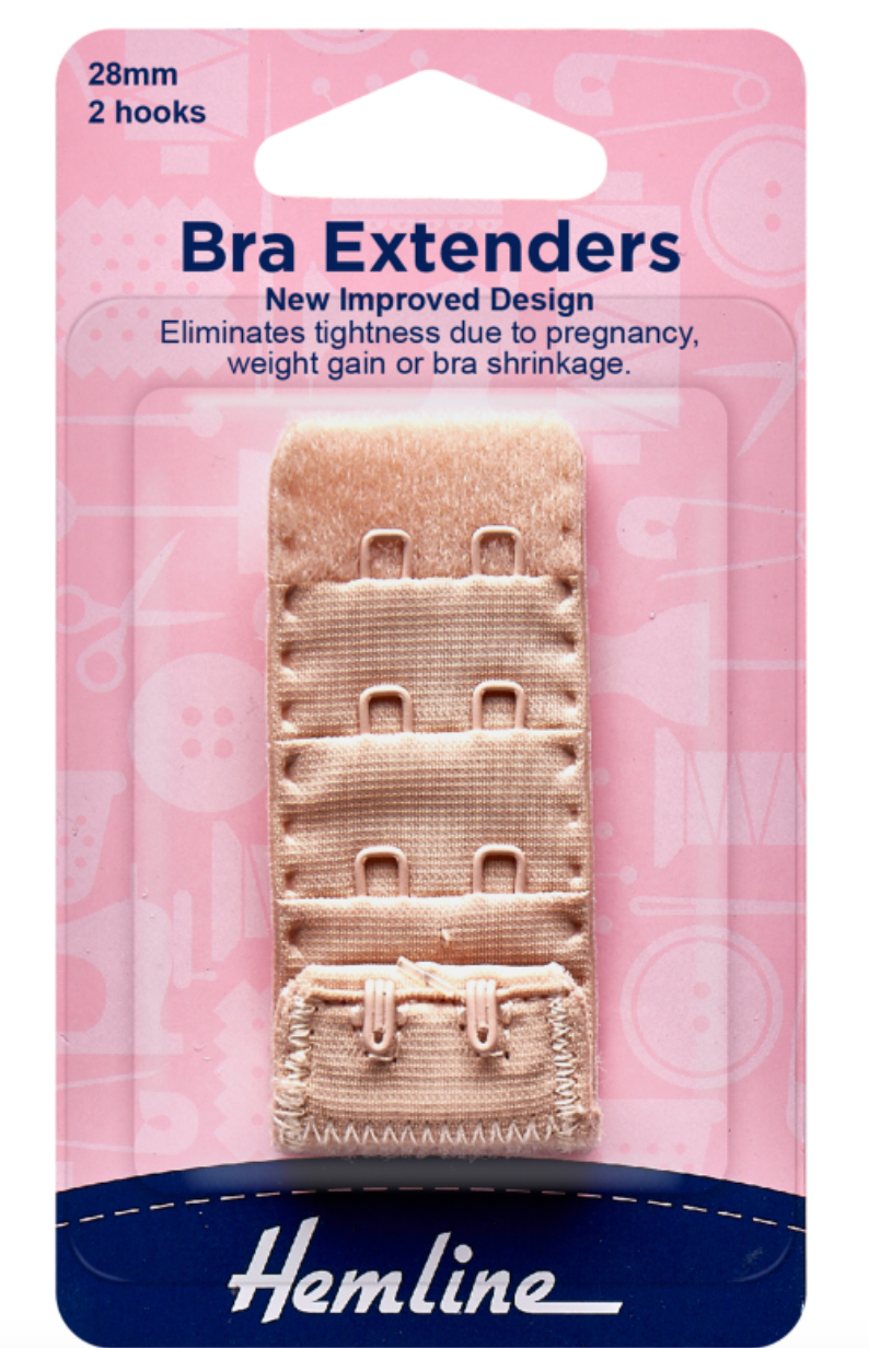 Hemline Bra Back Extenders - 28mm Nude
