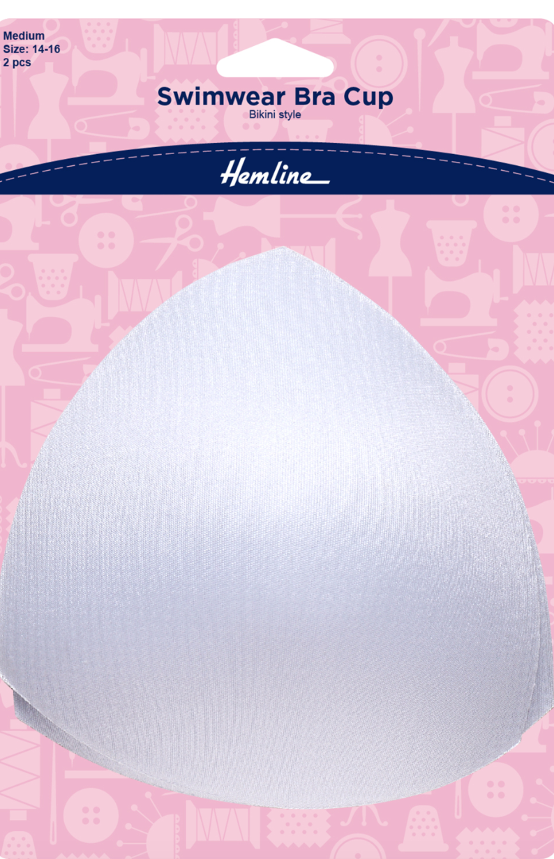 Hemline Swimwear Bra Cups - Bikini Style Medium White