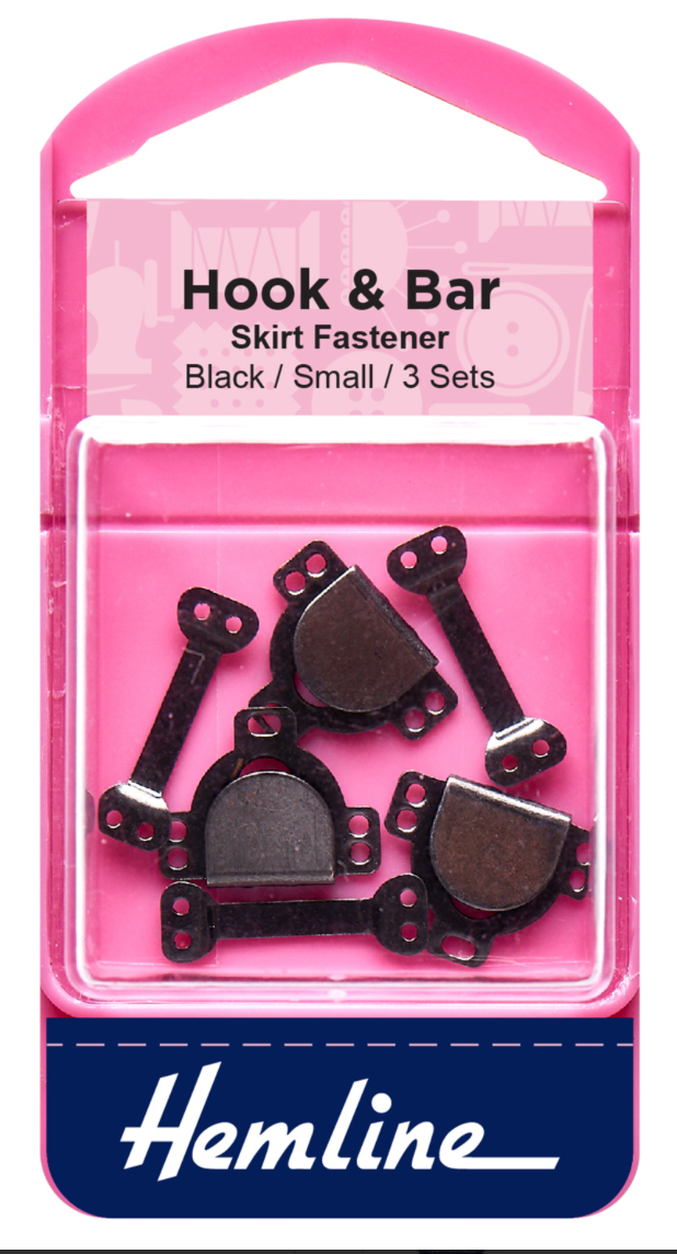 Hemline Hook and Bar - Small Black