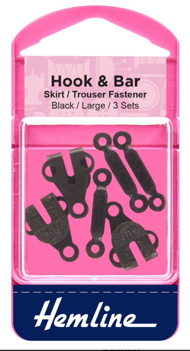 Hemline Hook and Bar - Large Black