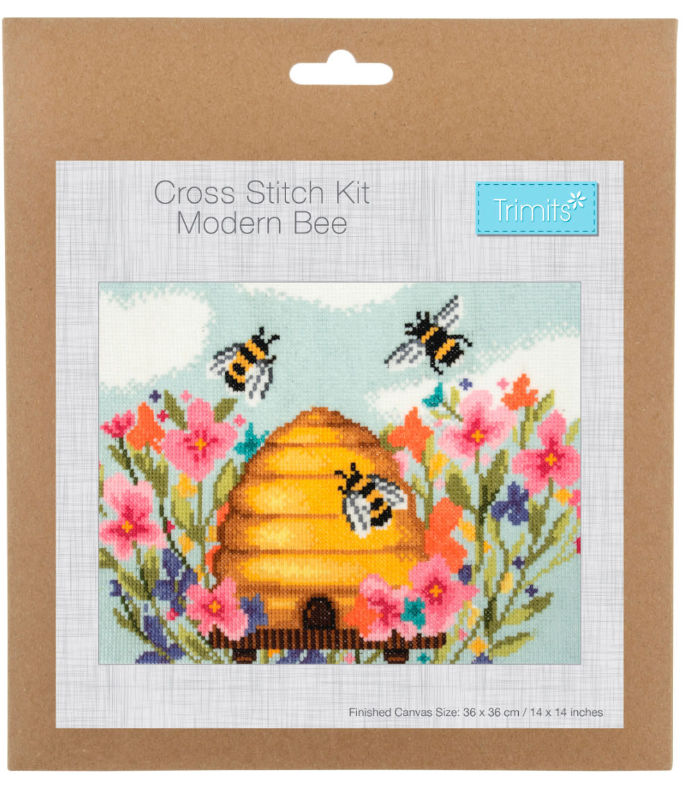 Counted Cross Stitch Kit: Large - Modern Bee