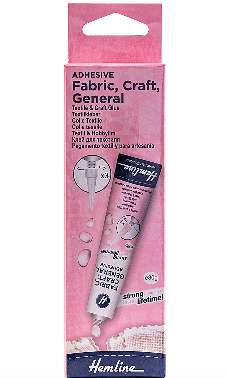 Hemline Adhesive Fabric, Craft & General Use Glue 30g