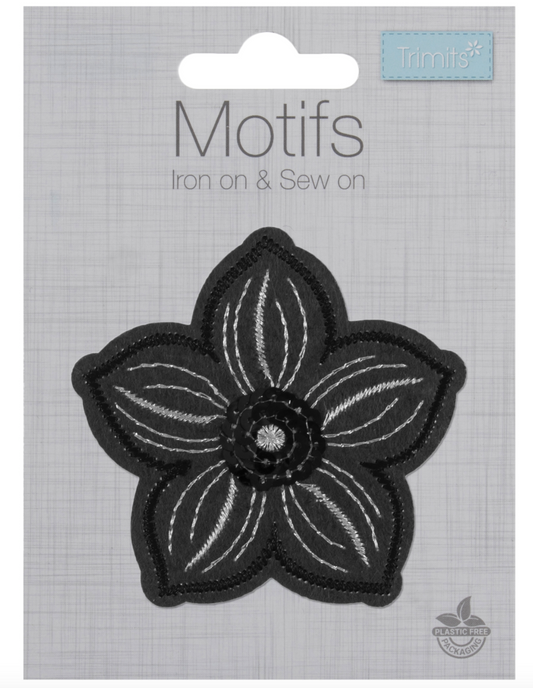 Grey Sequin Flower Motif