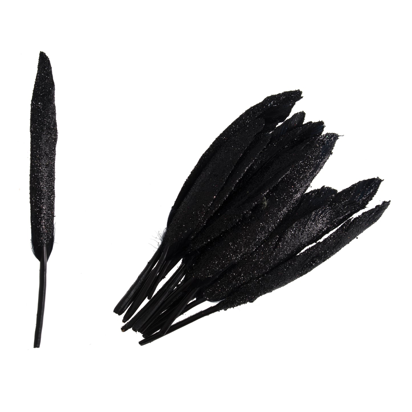 Duck Feathers With Glitter - Black